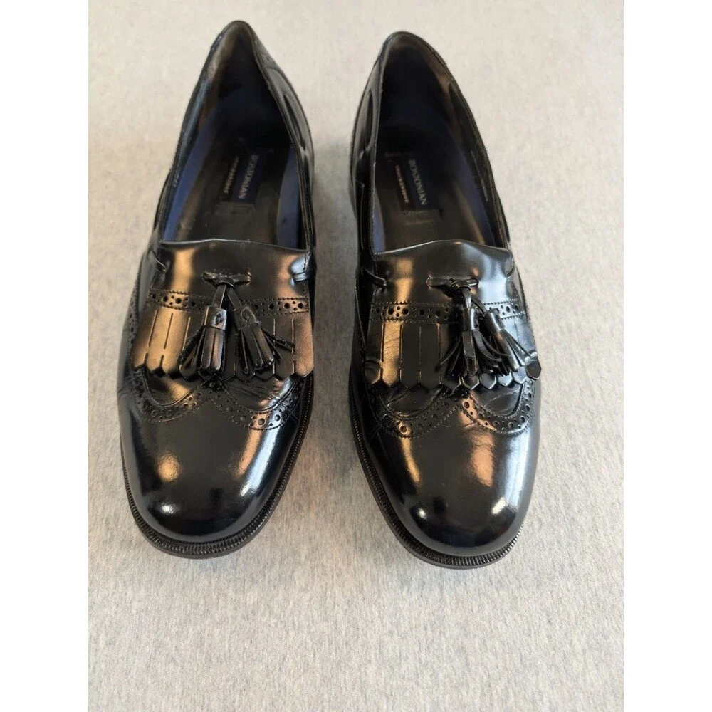 Bostonian Stockbridge Men's Black Leather Tassel Wingtip Loafers 11.5 D